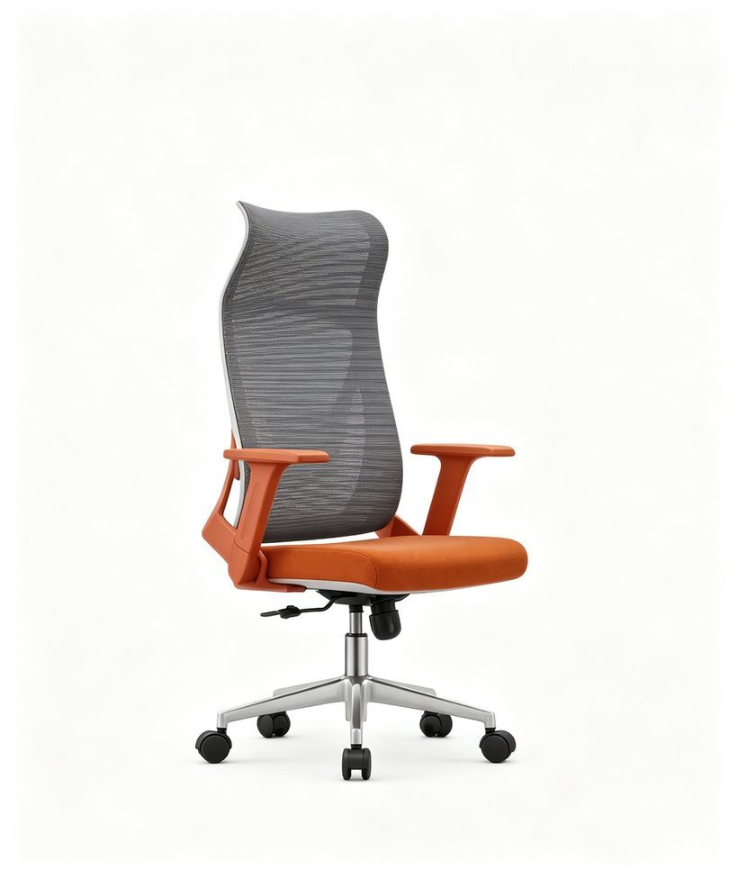 Orange Ergonomic Mesh Swivel Chair-Task Chairs