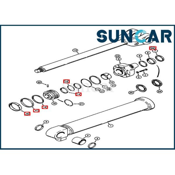 1543305C1 Lift CYL Replacement Kit Wheel Loader 621B 721C Case Cylinder Seal Repair Kit