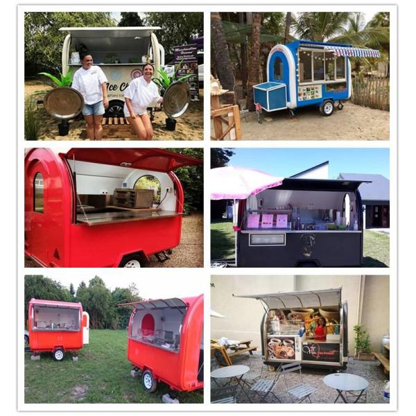 Year 2021 Fiberglass Food Trailer with Custom Made Design and Small Cafe Counters