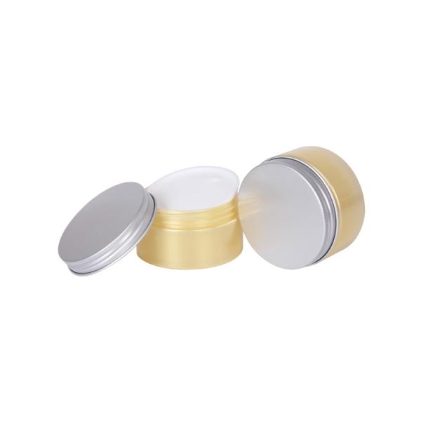 Emballage cosmétique de 100 g OD 74 mm contenant un pot de crème en PET avec un couvercle en aluminium argenté