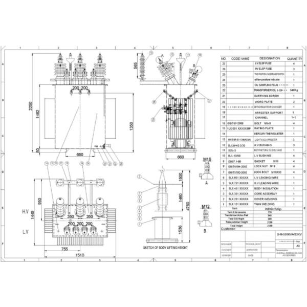 80 KVA 10KV Ester Oil Transformer