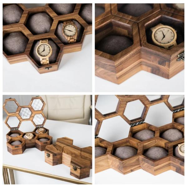 Sliding Lid Environmental Wooden Watch Box Personalized Display Case for Men
