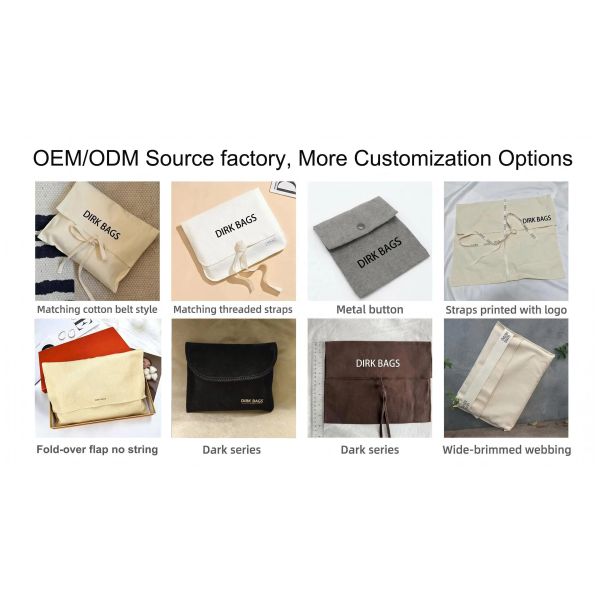 OEM ODM Logo Size Reusable Cotton Fabric Dust Bag, Cover Bags, 100% Natural Muslim Cotton Envelope Gift Packaging Pouch Dust Bag For Clothes Lingerie Storage