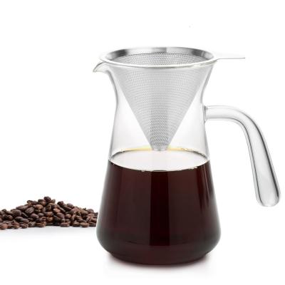 Paperless Pour Over Hand Drip Coffee Maker Stainless Steel Filter OEM