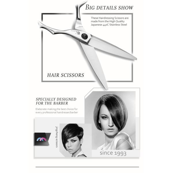6.0 Inch Hair Salon Shears Japanese 440C Steel Sliding Cutting High Smoothness