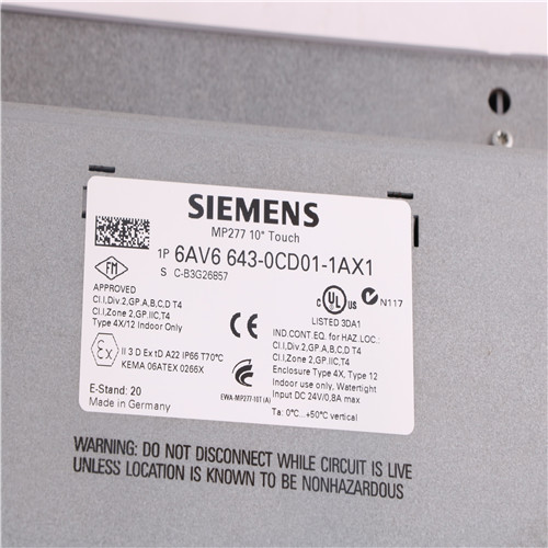 6AV6643-0CD01-1AX1 | Pantalla táctil multi del panel de 6AV6643-0CD01-1AX1 Siemens 6AV6643-0CD01-1AX1 MP277