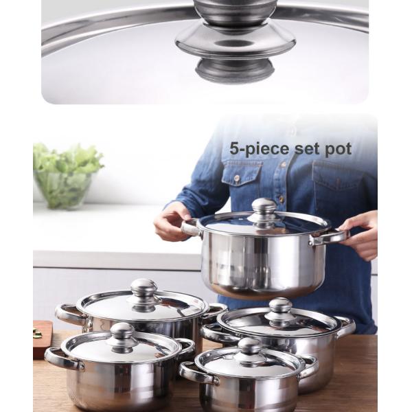 5-Piece Stainless Steel Cookingware Pot Set Sustainable Cookware for Your Kitchen