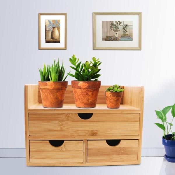 multifunctional bamboo desk organizer makeup organizer for hot selling factory price
