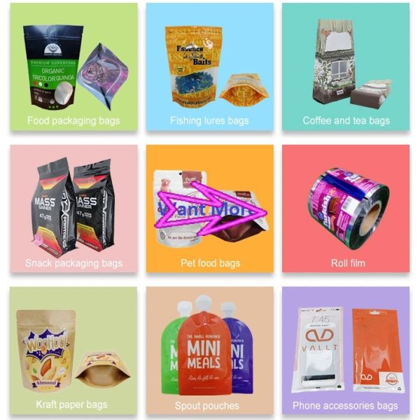 Stand Up Custom Printed Food Packaging Cereal Bulk Ziplock Bag