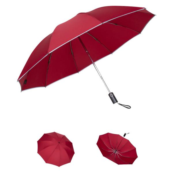 Rubber Coated Handle Portable Windproof UV Folding Reverse Inverted Umbrella with Logo Printing