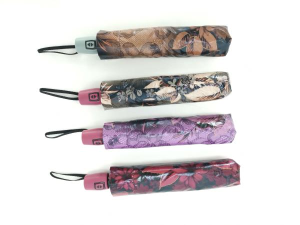 3 Section Purple Auto Open Close Umbrella Light Weight And Nice Design