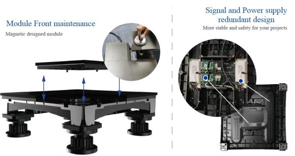 Die-cast Aluminum Load Bearing  2200kg Interactive LED Floor Display Solutions