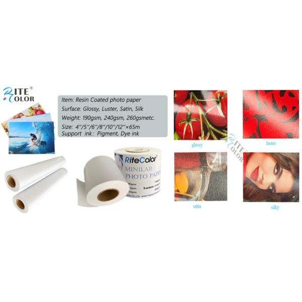 Waterproof 260g Glossy Rc Inkjet Minilab Photo Paper Roll