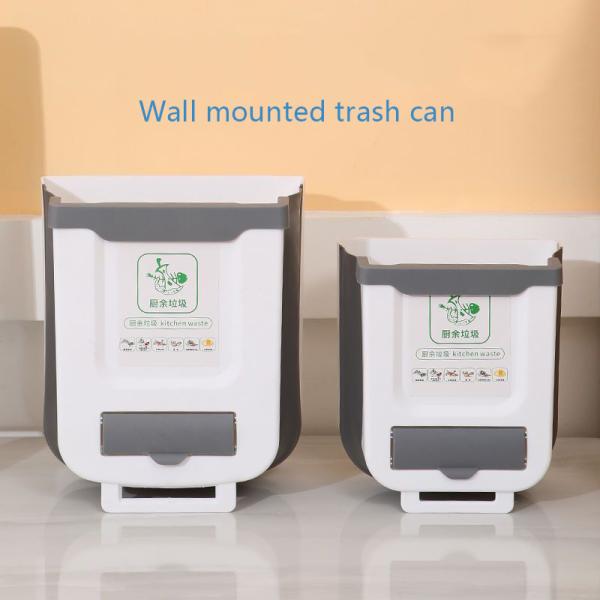 Cans Door Drawer Hanging Folding Waste Bin Handheld Cabinet Portable Wall Mounted Trash Can for Kitchen
