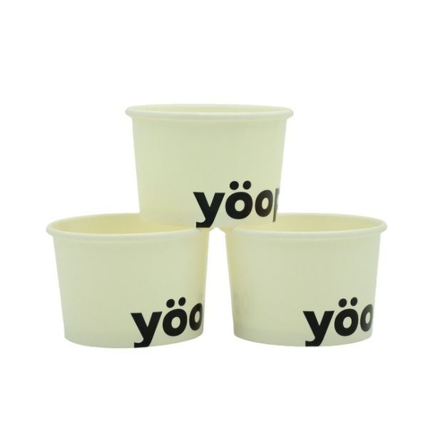 White Disposable Ice Cream Cups, 12 Ounce, Round Paper Bowls for Ice Cream and Desserts, Suitable for Hot and Cold Applications