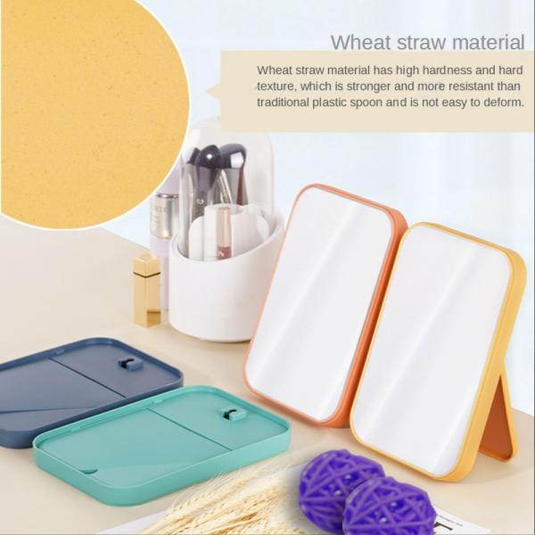 Fashion Design Plastic Glass Mirror Portable Desktop Vanity Compact Makeup for Desk