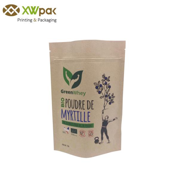 Heat Sealable Stand Up Pouches Custom Printed Aluminum Foil Lined Zipper For Tea