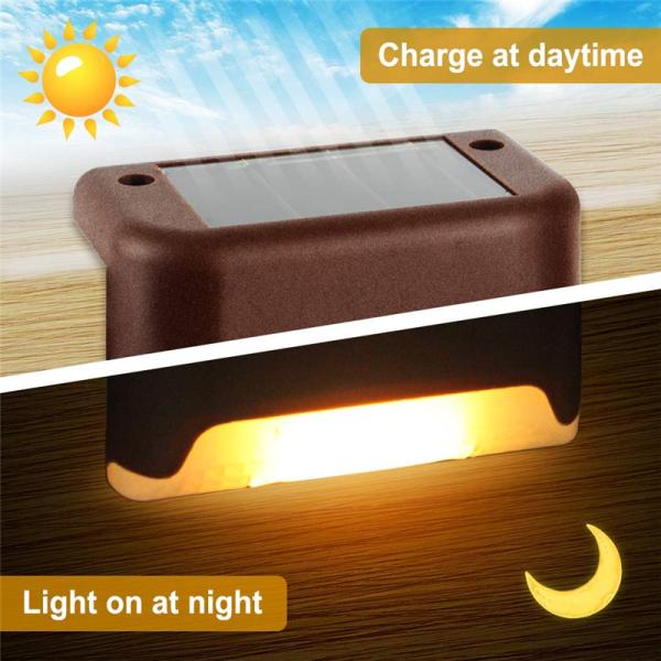 LED Solar Lamp Deck Lights Wall Stairs LED Outdoor Garden Lamp Solar Stair Light Waterproof Step Landscape Light