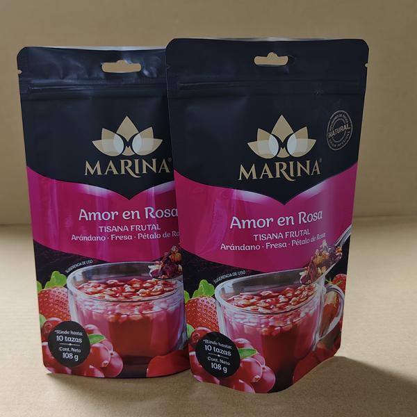 Custom Smell Proof Rose Tea Packaging Bags with Zipper Closure