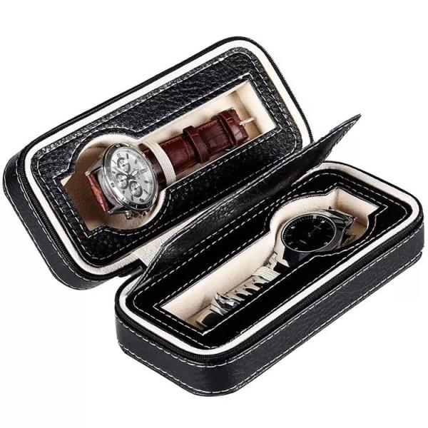 Oem/Odm Small Zipper Luxury Watch Box Leather Material For Men