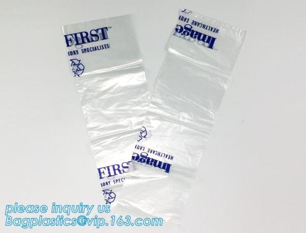 60 micron clear LDPE plastic cotton draw string garbage biohazard bag, Custom printed compostable flat on roll trash bag