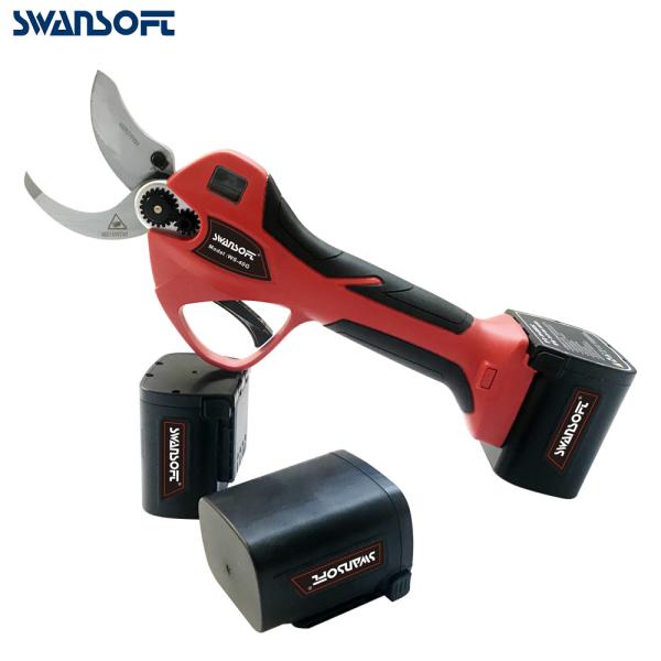 Swansoft 25.2V Cordless 4.0CM Electric Pruner with LED Display Screen Finger Protection