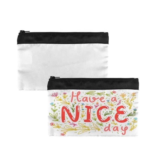 Polyester Blank Sublimation Cosmetic Bag Lipstick Mirror Pencil Bag Sublimation Makeup Bag