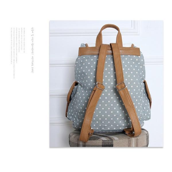 2016 new winter female European and American fashion jacquard material dot pattern lace embroidered backpack canvas bag