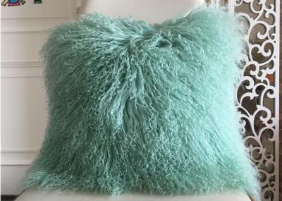 Mongolian fur pillow Mint Green Warm Soft Tibetan Lambskin Throw Pillow 22 inch