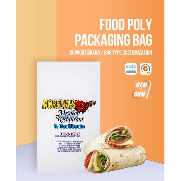 Customised Opp Clear Biodegradable Packaging Bag Plastic Bread Bag For Sandwich Mexican Twister
