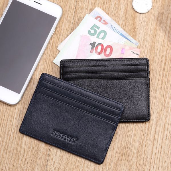 Customized Genuine Leather Card Holder Fashion Style Leather Card Wallet