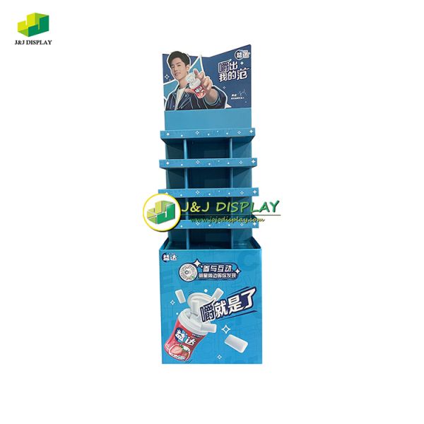 POS Knock Down Stand 100% Recyclable Cardboard Floor Displays for Trade Shows