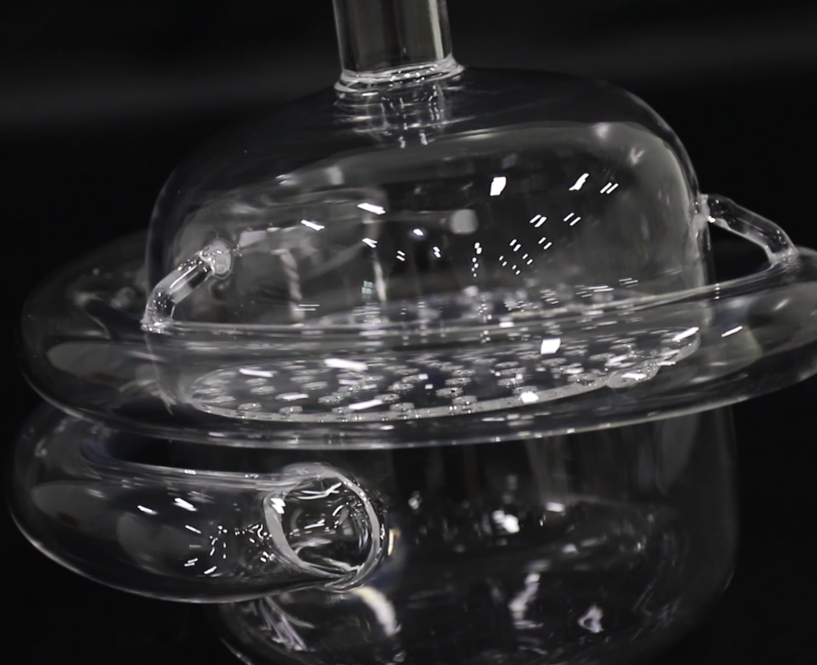 Lab Double Layer Quartz Glass Bottle with Round Bottom Three Neck