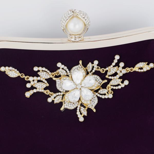 Flora Diamond Black Evening Clutches For Weddings 23cm×9cm×16cm