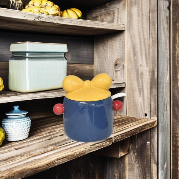 Wooden Lid Kitchen Storage Jar for Microwavable Glass Canister Sugar Tea Coffee Spices