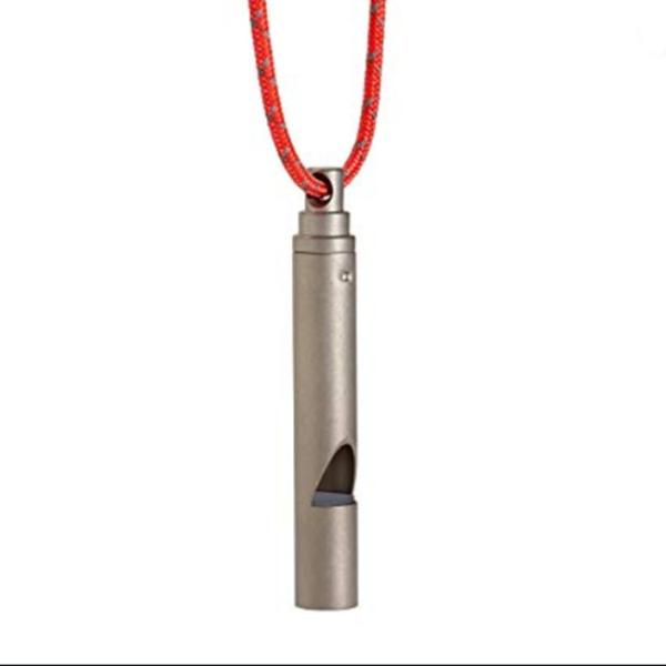 Camping Loud Referee Edc Metal Titanium Survival Whistle 220 * 5mm Silver Color