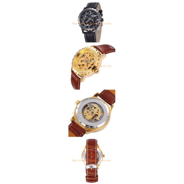 SH06 SHENHUA Luxury Leather Automatic Mechanical Skeleton Men Sport Wrist Watch Man Watch