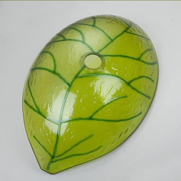 565mm Length Countertop Wash Basin Green Leaf 365mm Width Hot Melted Hand Drawing