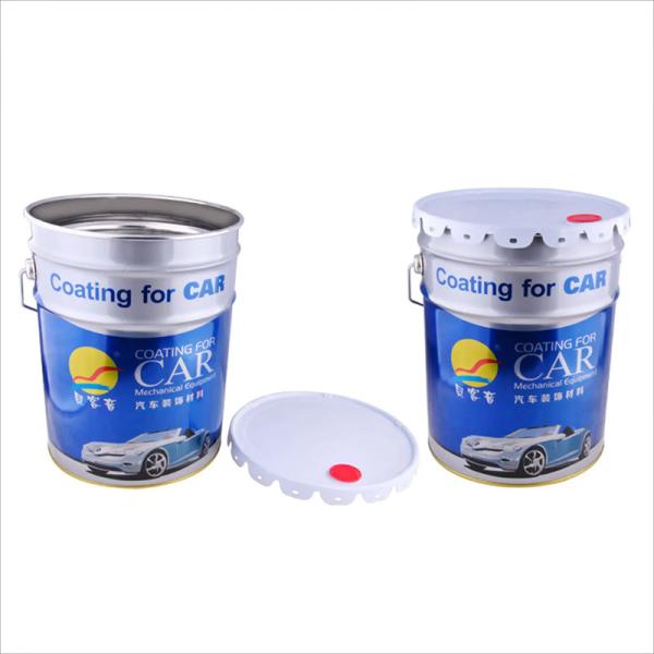 43cm Height 20l Paint Tin With Removable Lid And Metal Handle For Industrial Storage