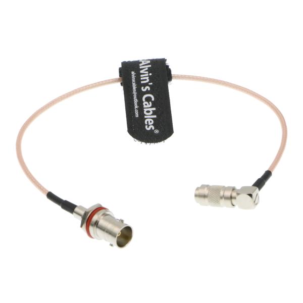 Fêmea de RG179 75Ohm HD SDI BNC CableBNC ao ângulo 2,3 direito masculino do RUÍDO 1,0 para a magia negra 30CM