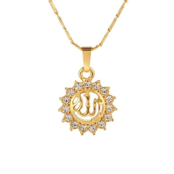 Muslim Custom Zinc Alloy Pendants Imitation Diamond Pendant Necklace