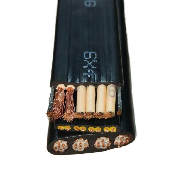 450V/750V 4Cores 6Cores Flat Lift Cable Flexible Electric Wire Rubber Insulation