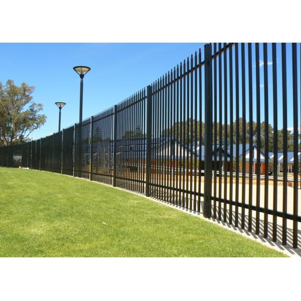 Black 2.4m Wrought Iron Fence Panel Steel Metal Picket Ornamental