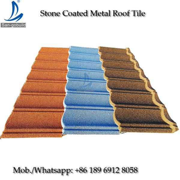 San-gobuild Roof Tile/Stone Solar Roof Tiles/Stone Coated Metal Roof Tile Steel Roofing Indonesia