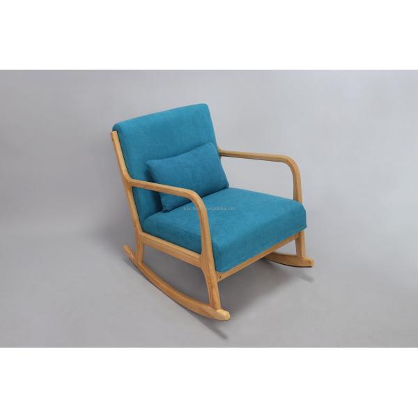 Solid Wood Frame Mid-Century Modern Velvet Fabric Rocking Sofa Chair for Luxury Living Room Design Style