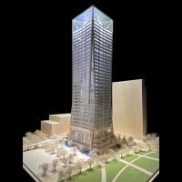 Modelo de rascacielos en miniatura de madera a escala 1/200 Proyecto de edificio de oficinas Qianhai