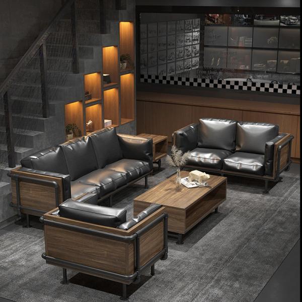 PU Leather Cover Metal PVC Pipe Sofa Sets for Garden Set Living Room Indoor Furniture