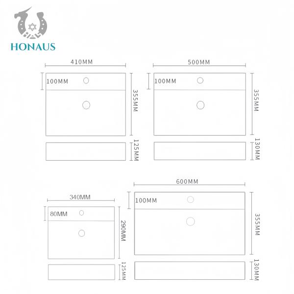 Modern Bathroom Wall Hung Basin Mosaic Grain High Quality Ceramic ISO Certified