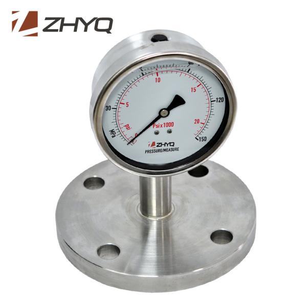 Milk Juice Medicine Diaphragm Type Pressure Gauge Flange Mounting High Reliability