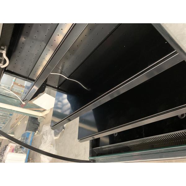 R290 Ventilated Curved Glass Open Showcase Chiller 1000mm All Black